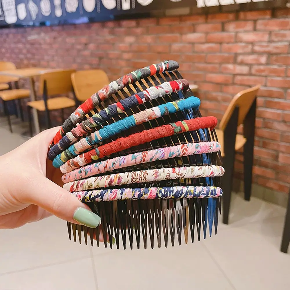 

5pcs/Set Temperament Mother Gift Resin Hair Ornaments Women Hair Accessories Fabric Hair Comb Cloth Korean Hairpin