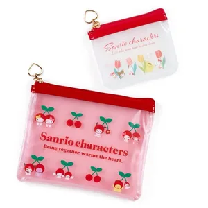 Sanrios Kittys Kuromi Cinnamoroll Pochacco Cute Cartoon Transparent Waterproof Cosmetic Bag Girl Heart Storage Bag Two-Pack