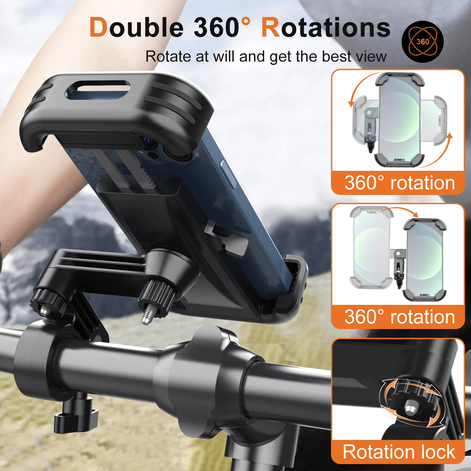 

Bicycle Cellphone GPS Stent Bidirectional Rotating phone holder, electric riding mobile phone navigation stand For Iphone xiaomi