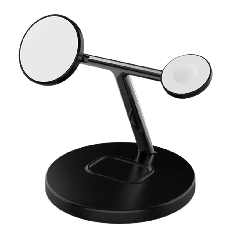 

Беспроводное зарядное устройство, магнитная зарядная станция 3 в 1, 15 Вт, быстрая зарядка для телефонов Apple и Android