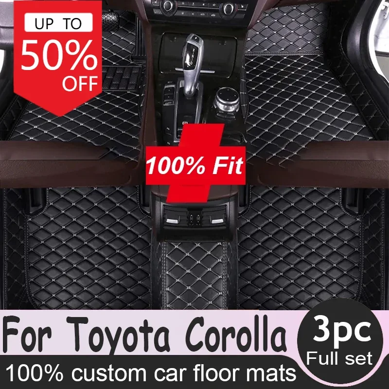 Фото Кожаные автомобильные коврики ustom для Toyota Corolla E120 2001 2002 2003 2004 2005 2006 2007, автомобильные коврики, подушечки для ног №1