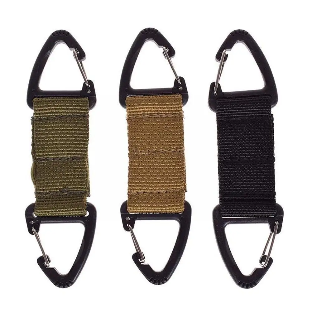 Купи Multifunctional Carabiner Outdoor Tactical Nylon Webbing Hanging Backpack Triangle Buckle Double Buckle Point for Outdoor S S4Y2 за 50 рублей в магазине AliExpress