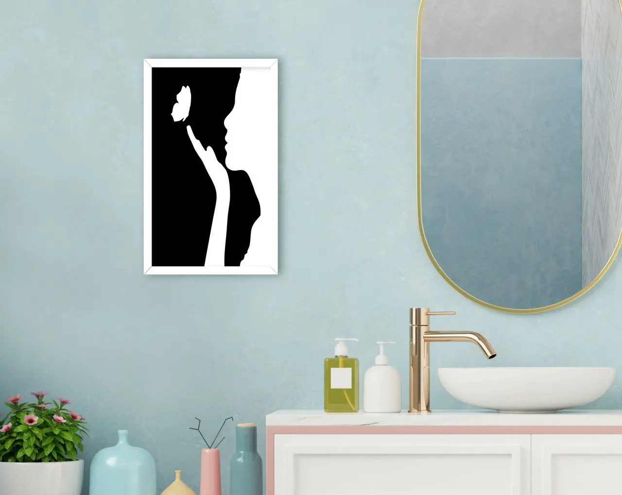 

BK дома Ванная комната декоративные деревянные белый защелка Tablo-4