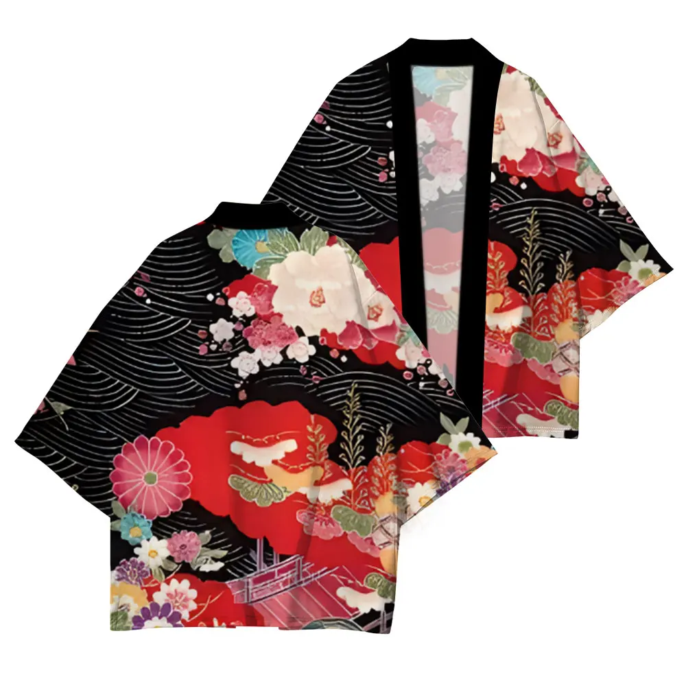 Модное повседневное кимоно с принтом удобный высококачественный кардиган