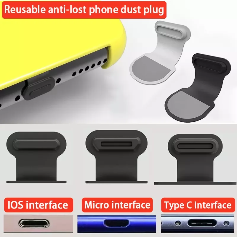 

Silicone Phone Dust Plug Charging Port Rubber Plug 0.4mm Dustproof Cover Cap for iphone 13 Pro iOS Waterproof Charging Port Plug