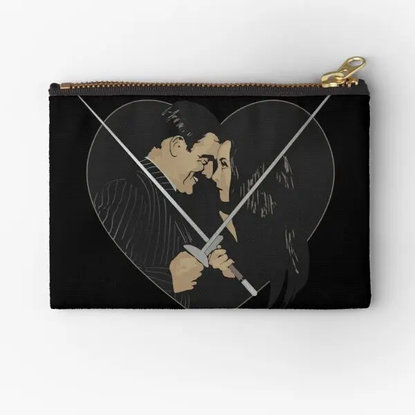 

Morticia And Gomez Zipper Pouches Men Storage Socks Underwear Coin Bag Pure Panties Money Pocket Packaging Small Key Women