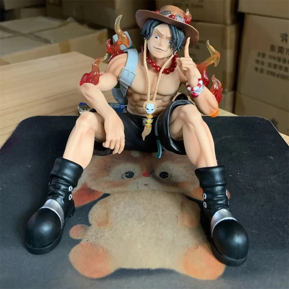 

Anime One Piece Portgas D Ace BT Sitting Position PVC Action Figure Collectible Model Doll Toy 15cm