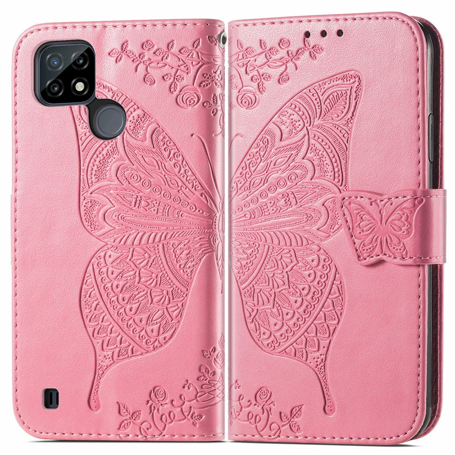 

Realme C21 y C25s 3D Butterfly Flip Case for OPPO Realme GT2 Neo 2T Leather Wallet Case Realme 8i i 8 7 Pro Reno 5Z 5Lite Cover
