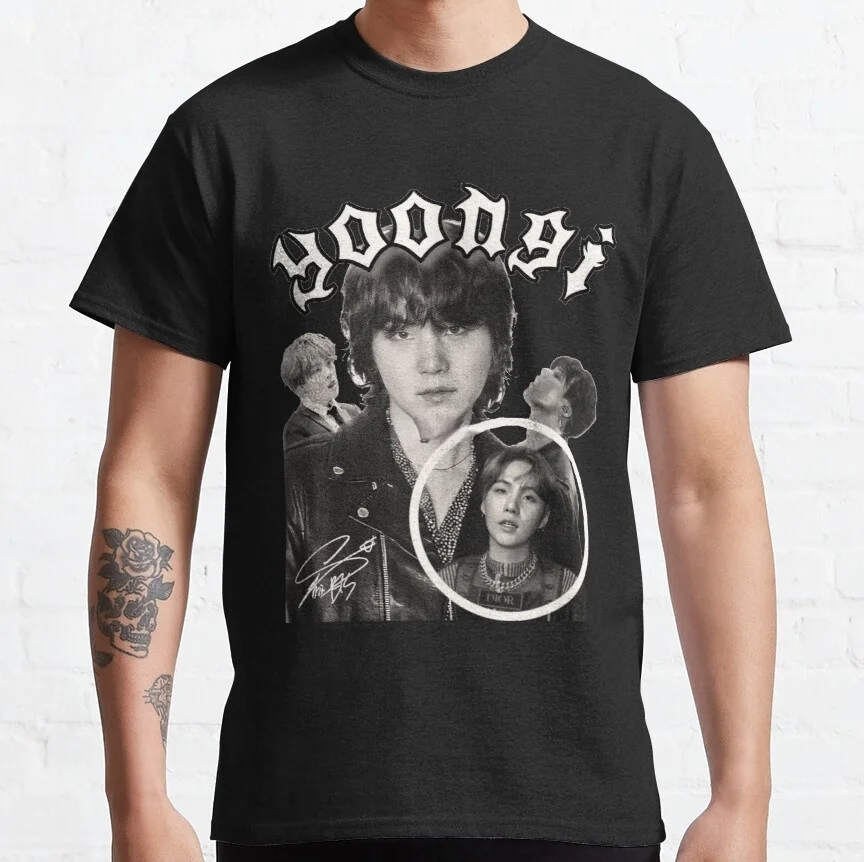 

Men T-Shirt Yoongi Bootleg Design White Women Tshirt