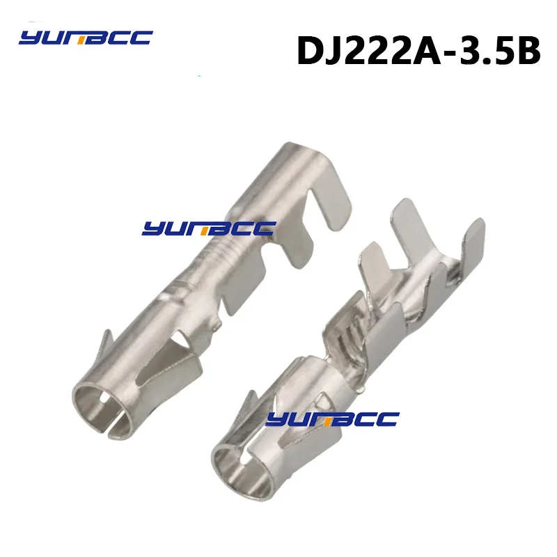 

50 PcsDJ222A-3.5B 3.5 MM AMP TE Tyco Splice Wire Plug Non-Insulated Auto Crimp Terminals Brass Electrical Battery Connector Pins