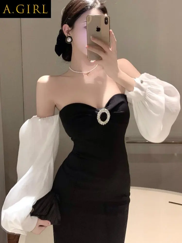 

Женское сексуальное вечернее платье с открытой спиной и разрезом, элегантное винтажное длинное платье, Женское зимнее цельное облегающее рождественское платье Y2K для девушек