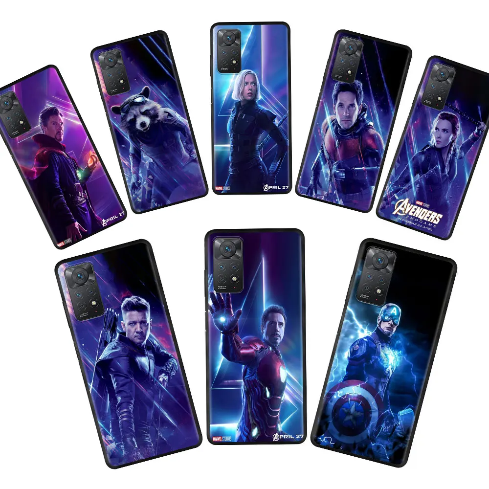 

Celular Black Avengers Case Coque for Redmi Note 11T 9S 9 K40 10 Pro K50 8Pro 11 K40S 9S K50Pro 11Pro 11ProPlus 8T Soft