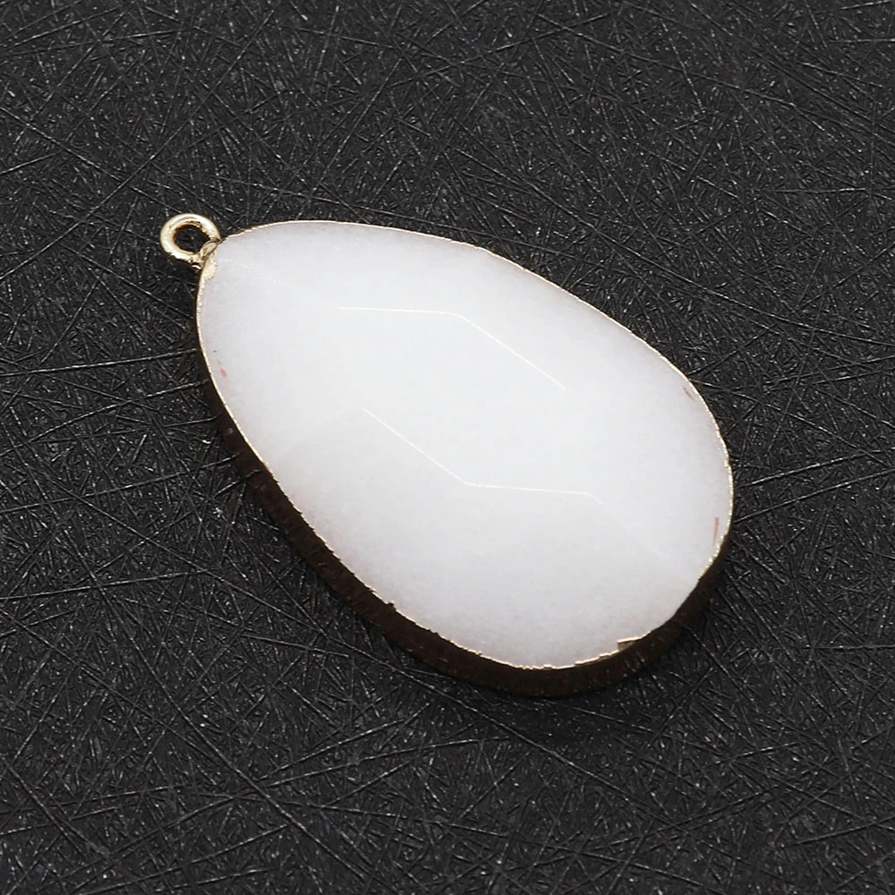 

Natural Stone Crystal Gem Pendants Facet Drop Shape Charms for DIY Accessory for Making Necklace Jewelry Trendy Shiraishi Charms