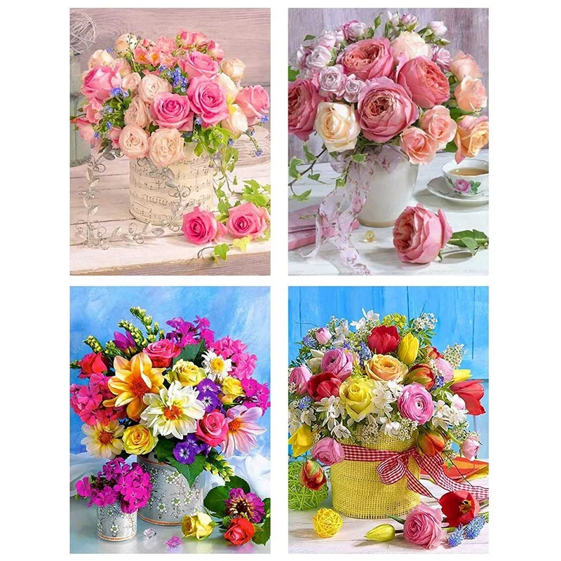 

Diamond Painting Kit For Flowers DIY Diamond Arts For Adults Full Drill Crystal Arts Crafts For Home Wall Decor