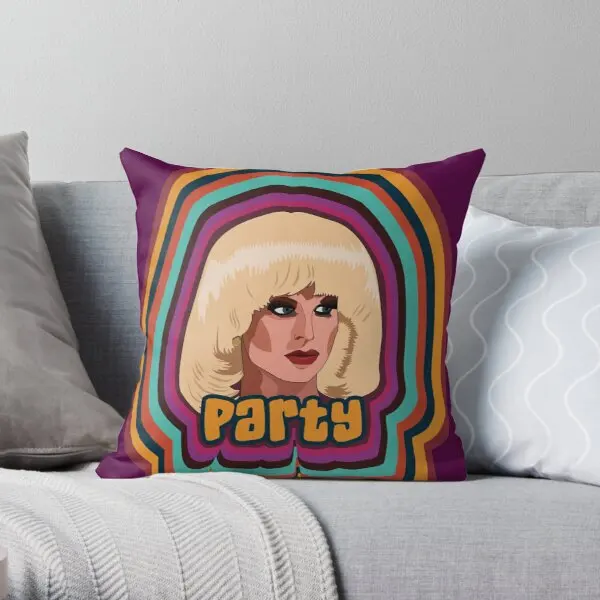 

Наволочка для подушки Katya Zamolodchikova с принтом для вечеринки, мягкая декоративная наволочка для спальни, модные подушки в комплект не входят