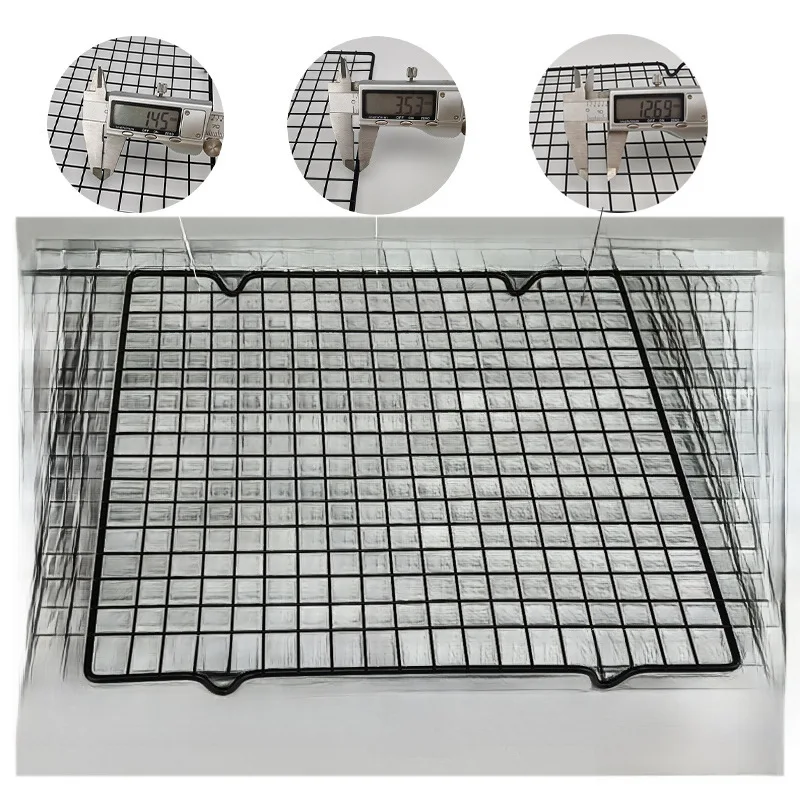 Охлаждающая подставка для выпечки тортов прямоугольная черная антипригарная