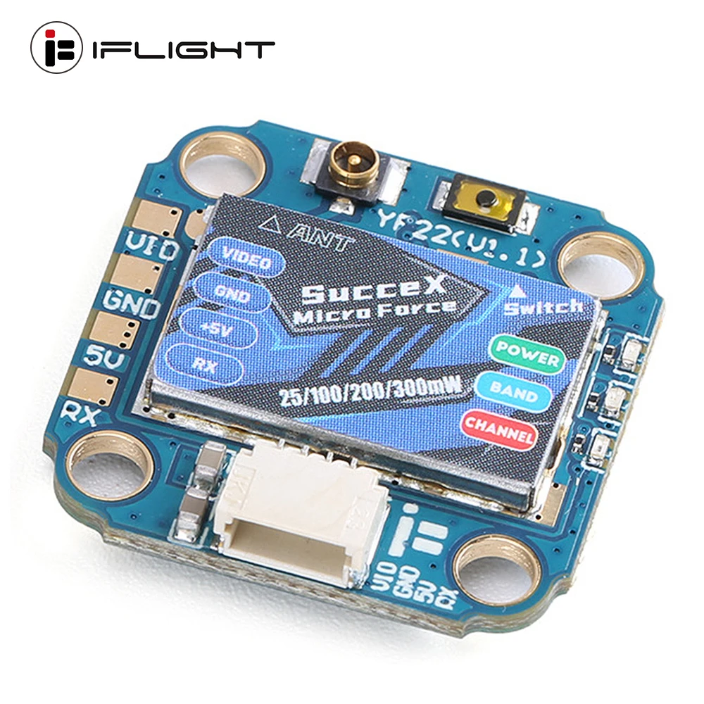 

IFlight SucceX Micro Force 5.8GHz PIT/25/100/200mW/300mW VTX Adjustable with IPEX (UFL) connector for FPV Racing Drone part