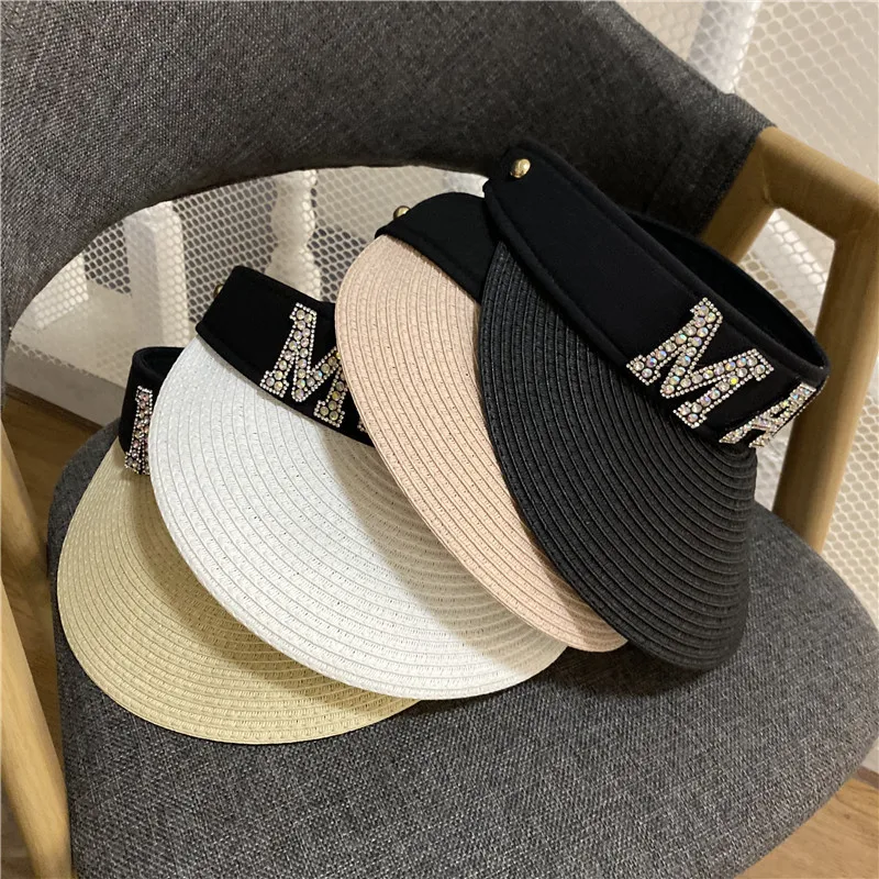 

Hot Colorful MAGIC Letters Fashion Leisure Straw Empty Hat Outdoor Travel Sunscreen Without Hat Woman Tide Fashion Elegant Art W