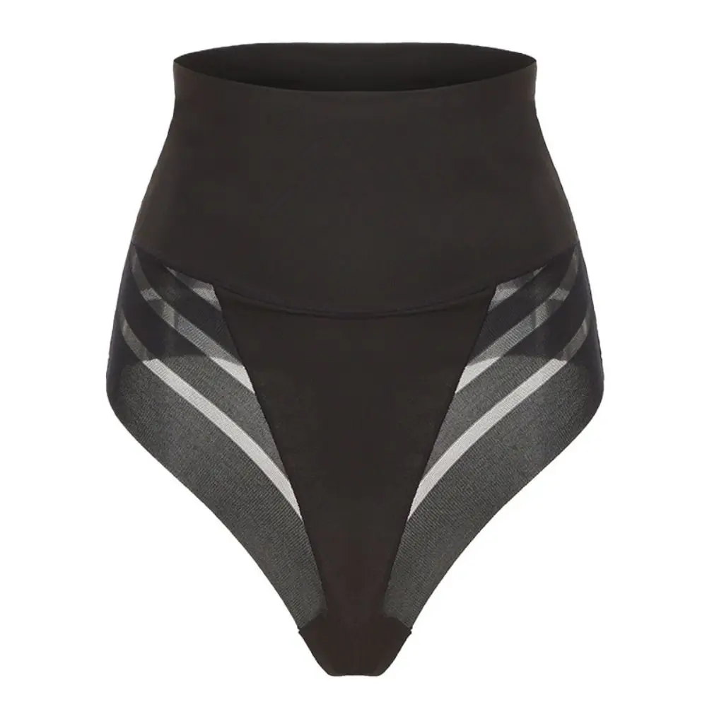 Простые сетчатые стринги с высокой талией подтягивающие ягодицы формирователь