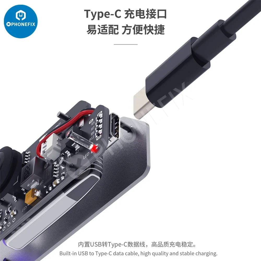 Inteligentna przenośna lampa utwardzająca UV 2UUL USB Type-C z podwójnym knotem i szybkim utwardzaniem do narzędzi naprawy płyty głównej