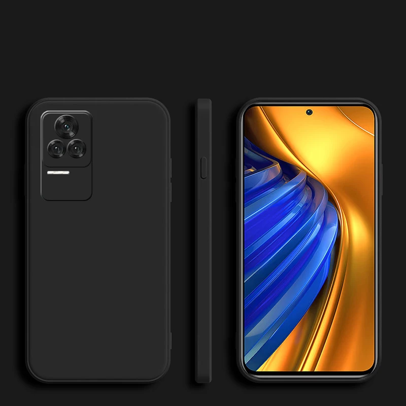 Фото Роскошный квадратный мягкий силиконовый чехол для Xiaomi Poco F4 F3 F2 Pro, однотонный защитный чехол для камеры, задняя крышка №4