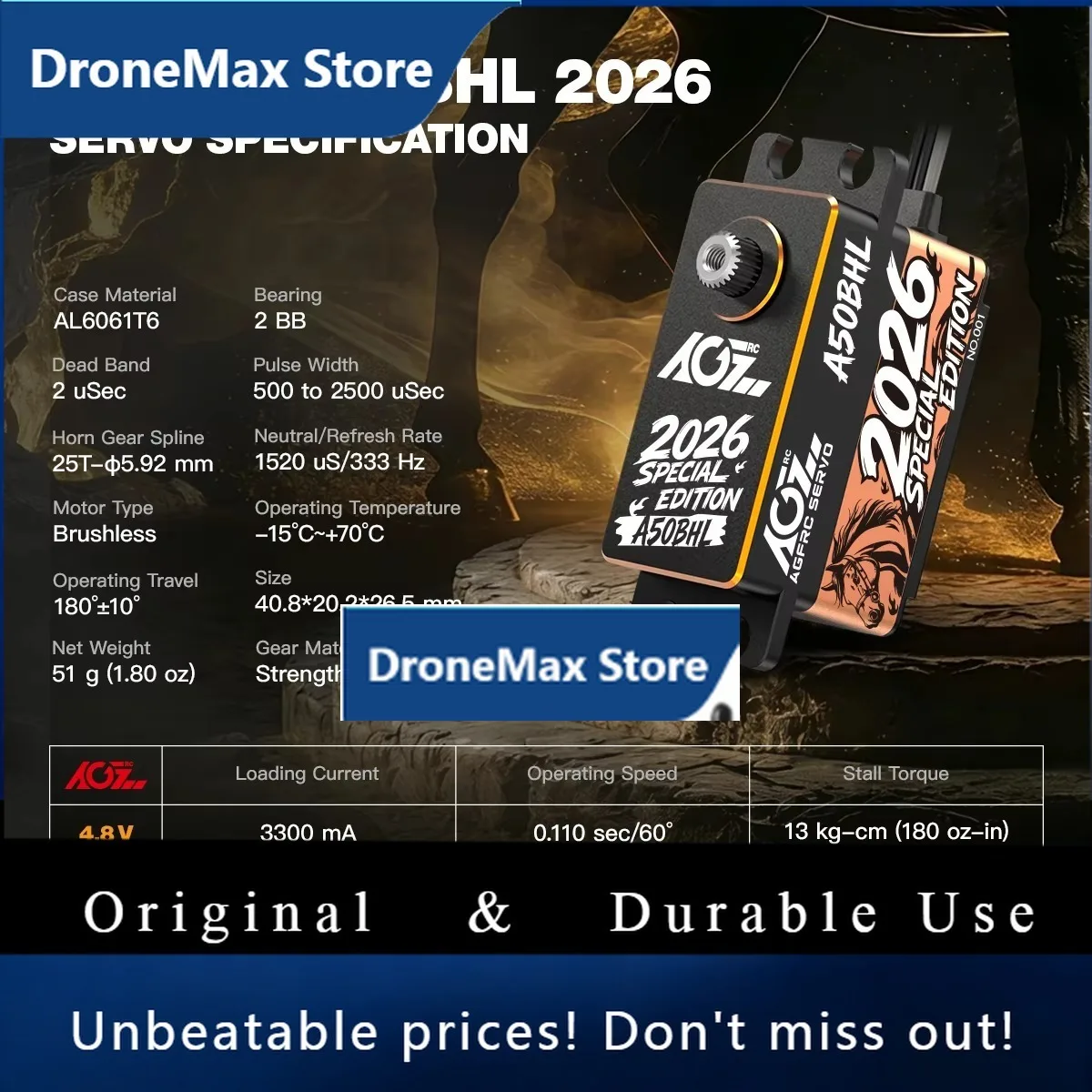Фото DroMaAGFRC A50BHL Special Edition 19KG программируемый низкопрофильный бесщеточный сервопривод для RC-дрифтинга №2