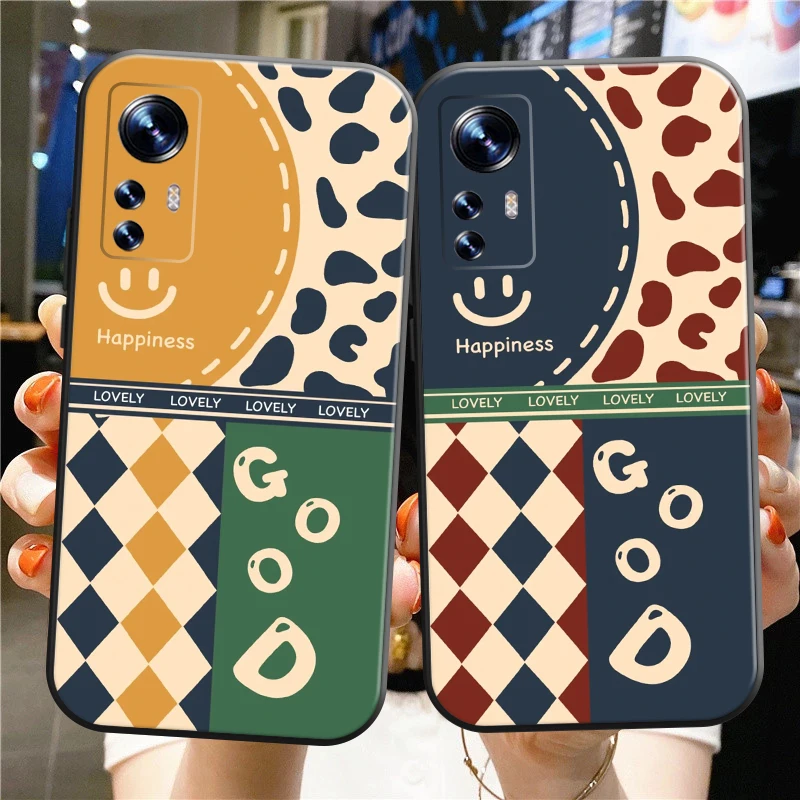 

Art Stitching Smiley Cartoon Couple Phone Case For Xiaomi Mi 11 Lite For Redmi Note 11 Pro 10 5G 11T Liquid Silicone Cover Funda