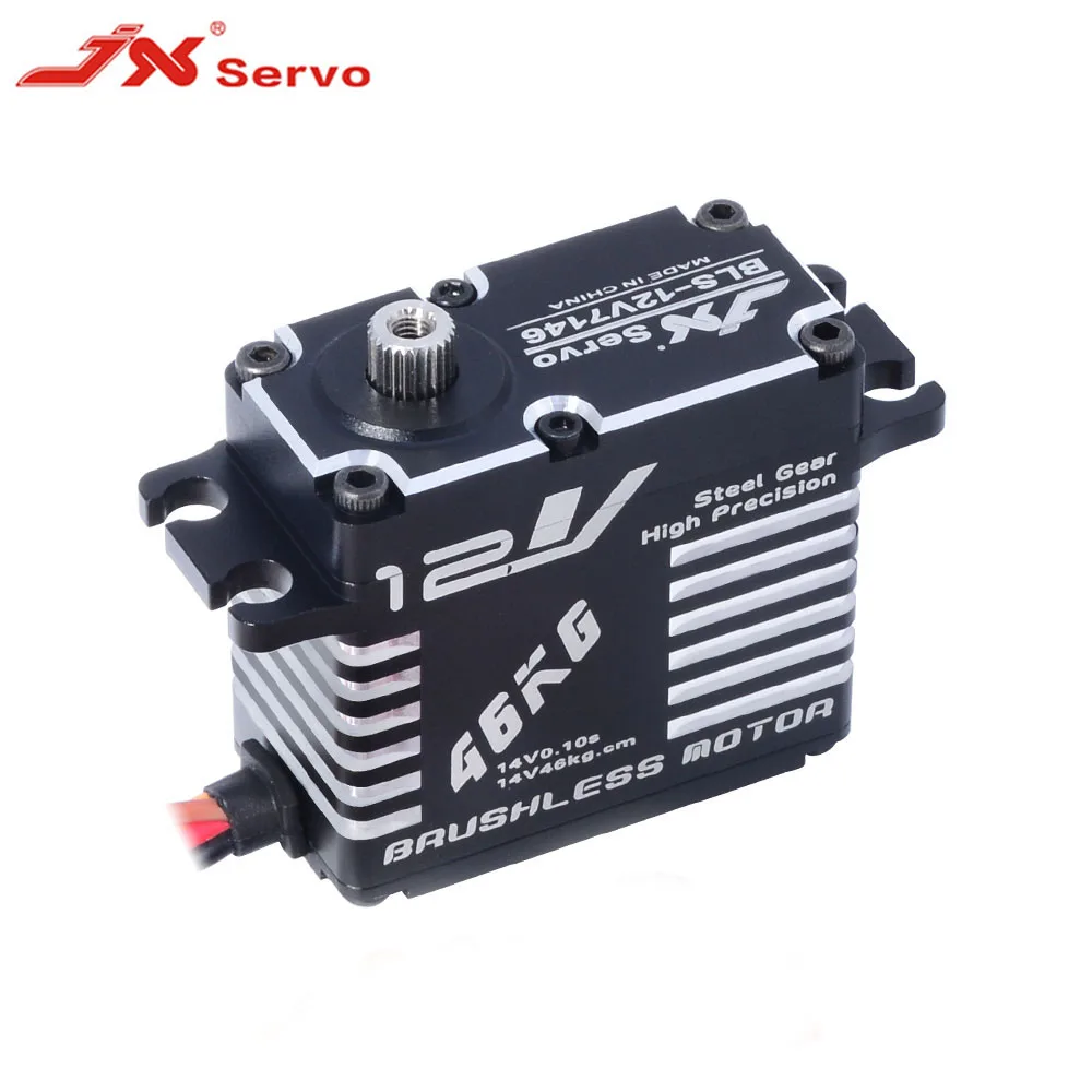 

JX Servo BLS-12V7146 46KG Coreless 12V HV Waterproof Steel Gear Full CNC Aluminium Shell Servos for Rc Car Helicopter Parts Cars