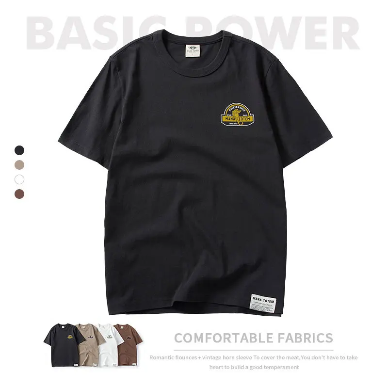 Футболка мужская оверсайз, универсальная тонкая воздухопроницаемая рубашка из хлопка, с круглым вырезом и короткими рукавами, в винтажном стиле, на лето