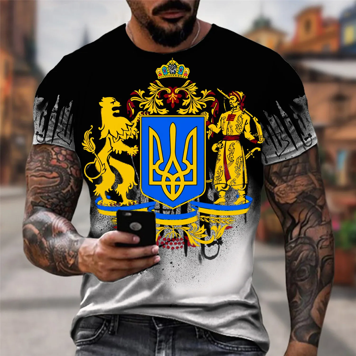 

Мужская футболка с коротким рукавом и круглым вырезом, в стиле Харадзюку