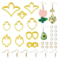 kissitty yellow plastic cutting dies set earring making with earring hooks jump rings for necklaces bracelets earrings gift