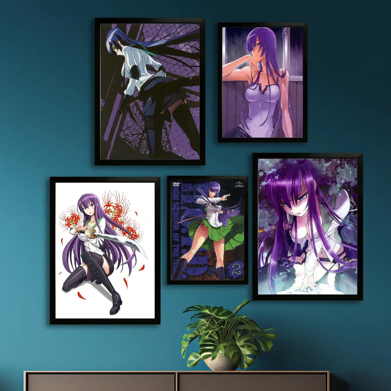 Саэко busujima аниме холст художественный постер настенная художественная картина с