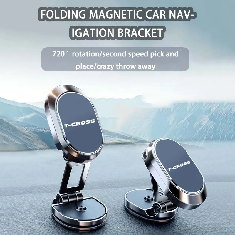 

Metal Magnetic Car Mobile Phone Holder Folding Magnet Cell Phone Stand Car For T-cross Tiguan T-roc Car Accessories