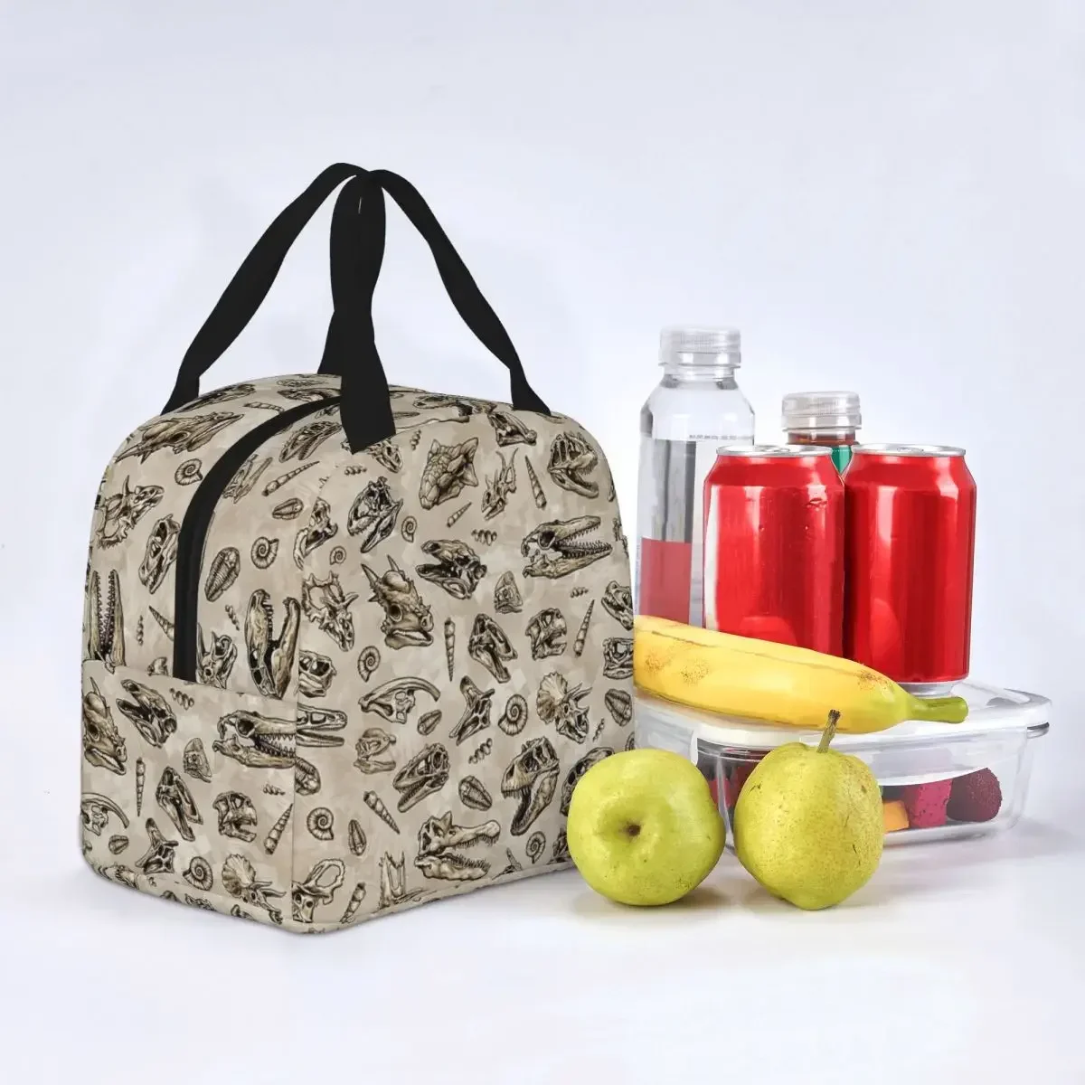 Plastikowa torba na lunch Rex Dinosaur Sketch z rysunkiem Naturalne izolowane pudełko drugie śniadanie Izolowany termiczni...