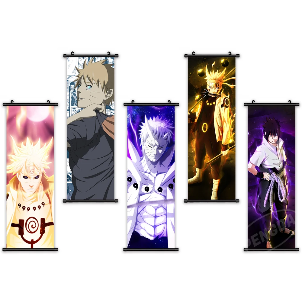 

Japanese Anime Home Decoration Wall Classic Art Character Painting Plastic Naruto Hanging Scrolls Canvas Print Picture Poster
