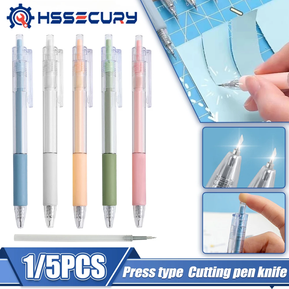 

1/5Pcs Art Knife Pen Paper Cutter Precision Craft Cutting Tool Portable Knife Hand Account Tape Leather Fabric Carving Sculptur