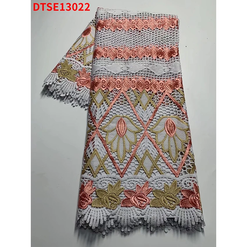 Water Soluble Cloth Sequence Diamond Shape Printing Lace Fabric Suitable For Ladies Wedding Dress DTSE13022b |