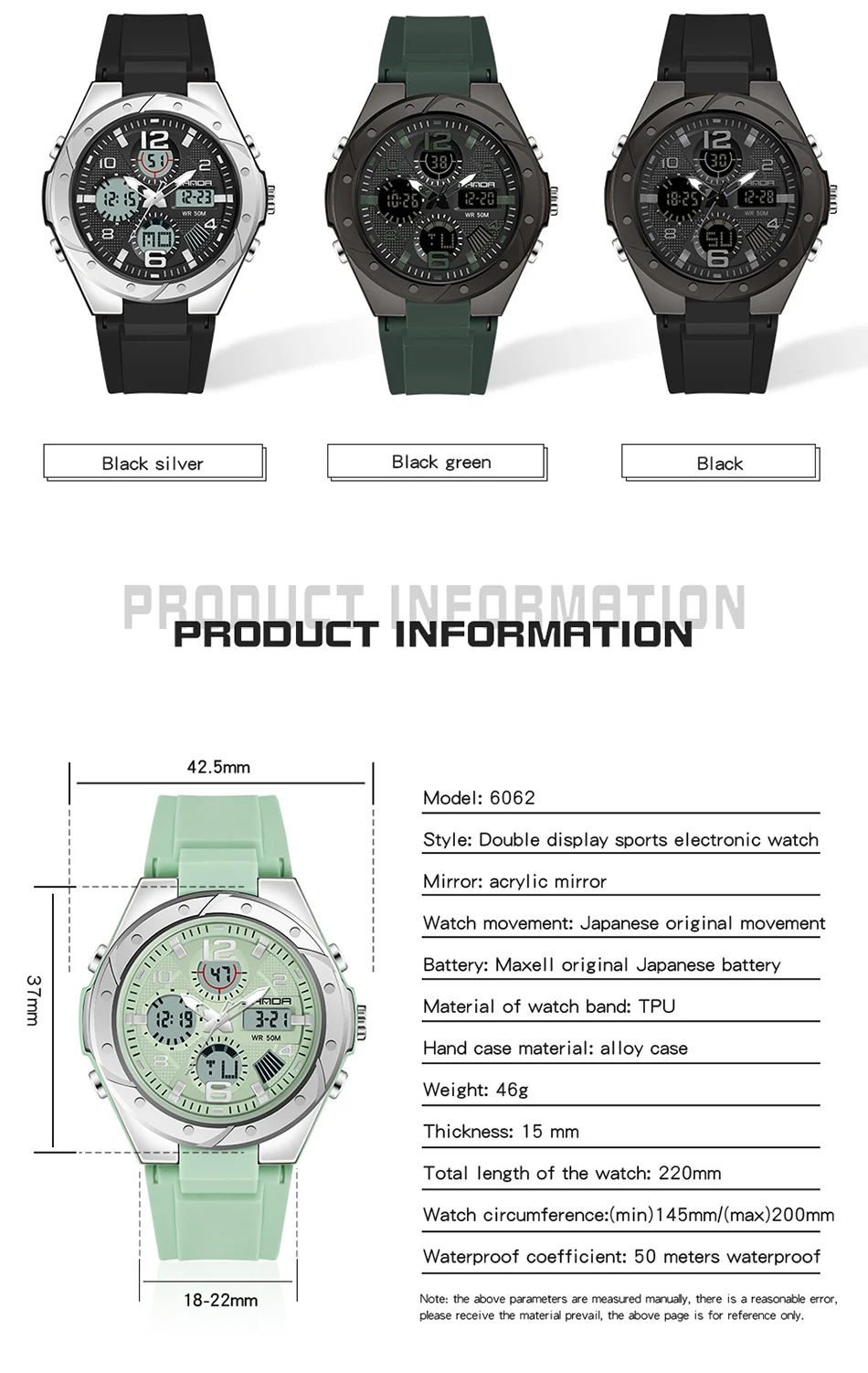 SANDA Sports Women Watches Fashion Casual Waterproof LED Digital Watch Female Wristwatches For Women Clock Relogio Feminino 6062