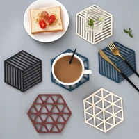 combinable hexagonal silicone drink cup coasters non slip pot holder heat insulated bowl placemat table decor kitchen tools