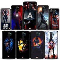 marvel phone case for redmi 6 6a 7 7a note 7 note 8 8a 8t note 9 9s pro 4g 9t case soft silicone cover marvel captain america