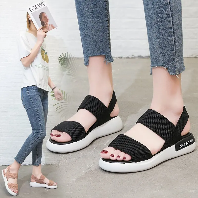 

Women's Sports Sandals Summer Outdoor Casual Beach Sandals Fairy Style Thick Bottom Ins Tide Flat Female Fashion Sandals