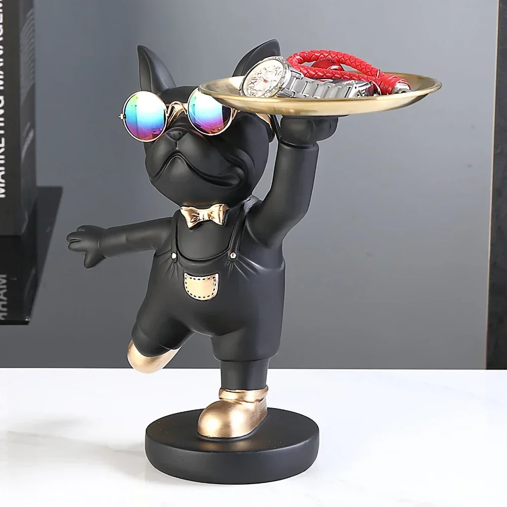 Статуя собаки из смолы поднос для хранения в виде животных гостиной настольные