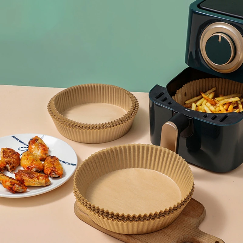 

30/50Pcs 16Cm Air Fryer Disposable Paper Liner Non-Stick Mat Round Paper Baking Mats Kitchen Airfryer Baking Accessories