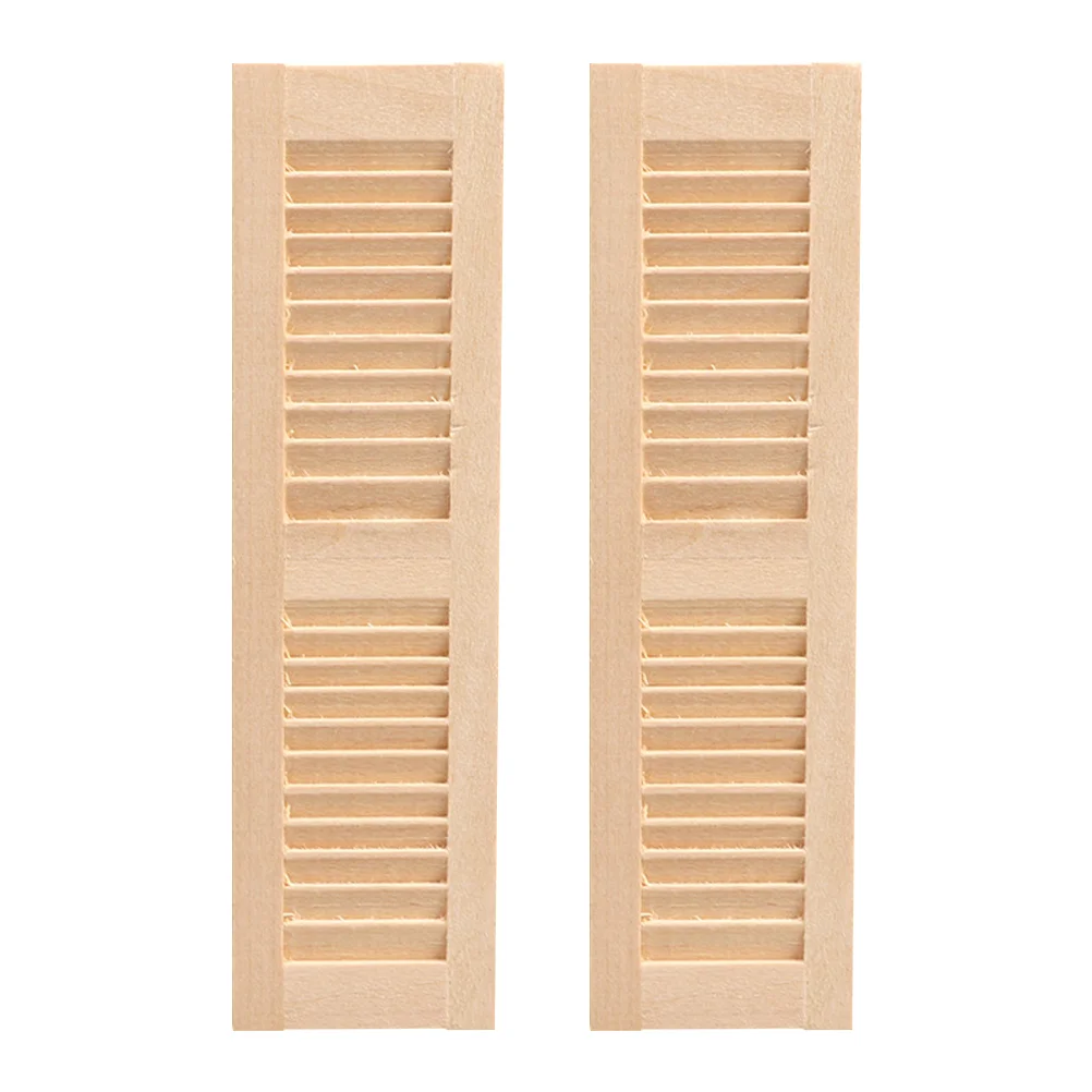 

2Pcs Decorative Mini Shutters Wooden Shutters Miniature Shutters Models Tiny House Ornaments
