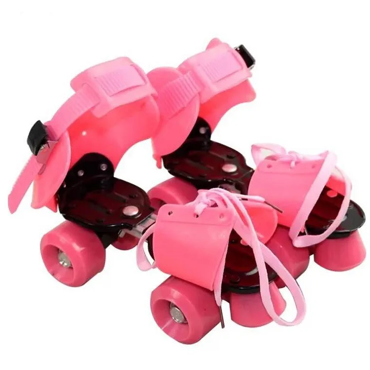 2022   Double Row Roller Skates Shoes Pu 4-Wheel Kids Adult Man Woman Outdoor Skating Shoes