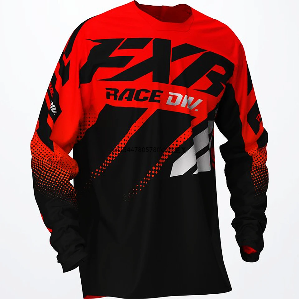 

Bike Cycling Men's Downhill Red Black Long Sleeve Shirt Quick Dry Casual Road Sweatshirt