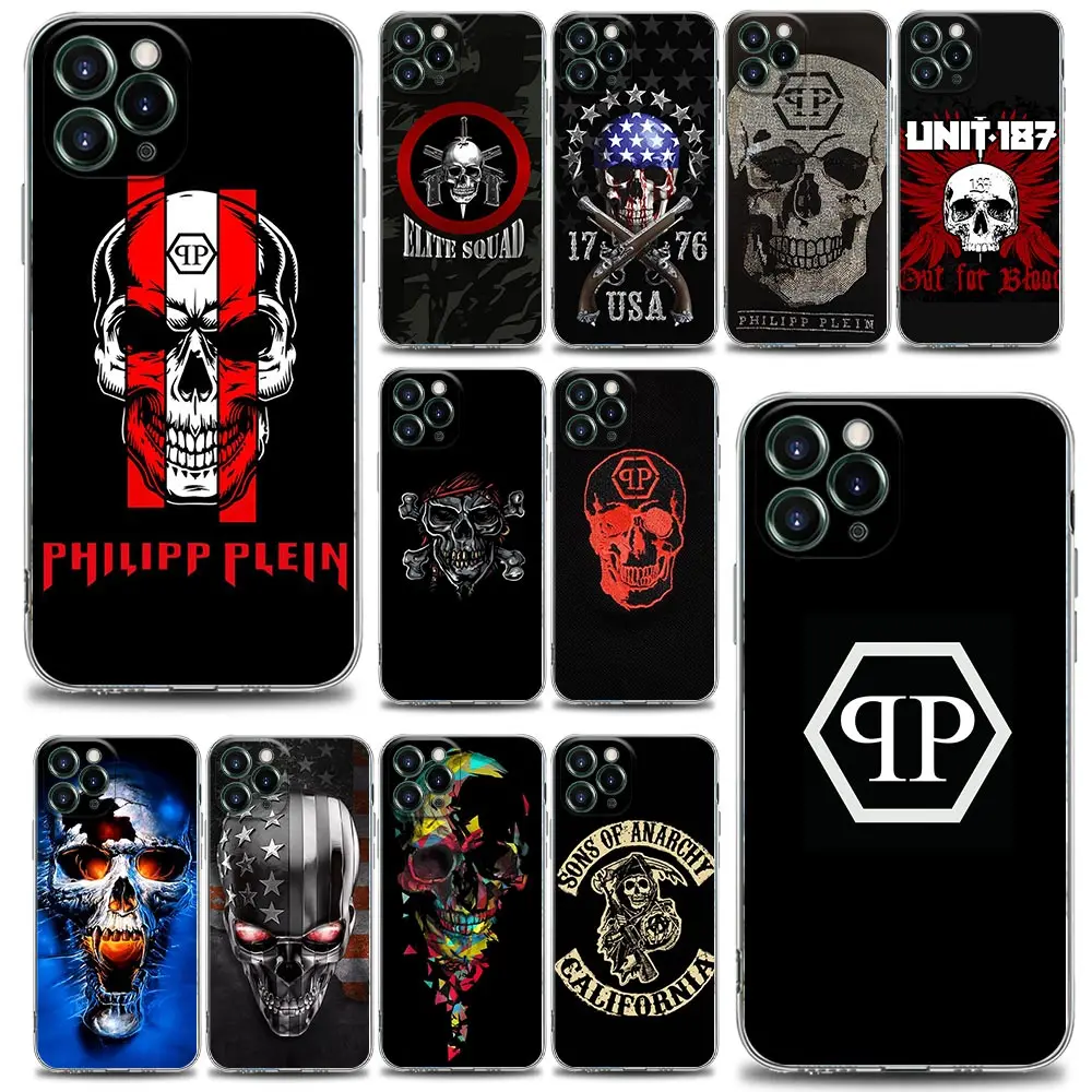 

Horror skull QP Philipp Clear Phone Case for Apple iPhone 11 12 13 Pro 7 8 SE XR XS Max 5 5s 6 6s Plus Soft Silicone Case