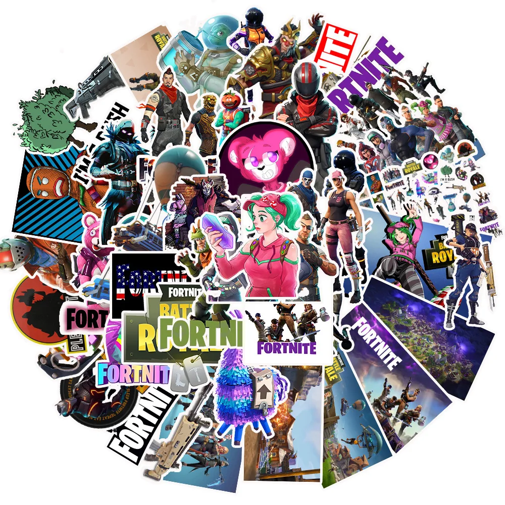 

50Pcs Fortnite Game Stickers Cartoon Graffiti Sticker Diy Diary Skateboard Fridge Suitcase Guitar Phone Laptop Decal Toy Gift