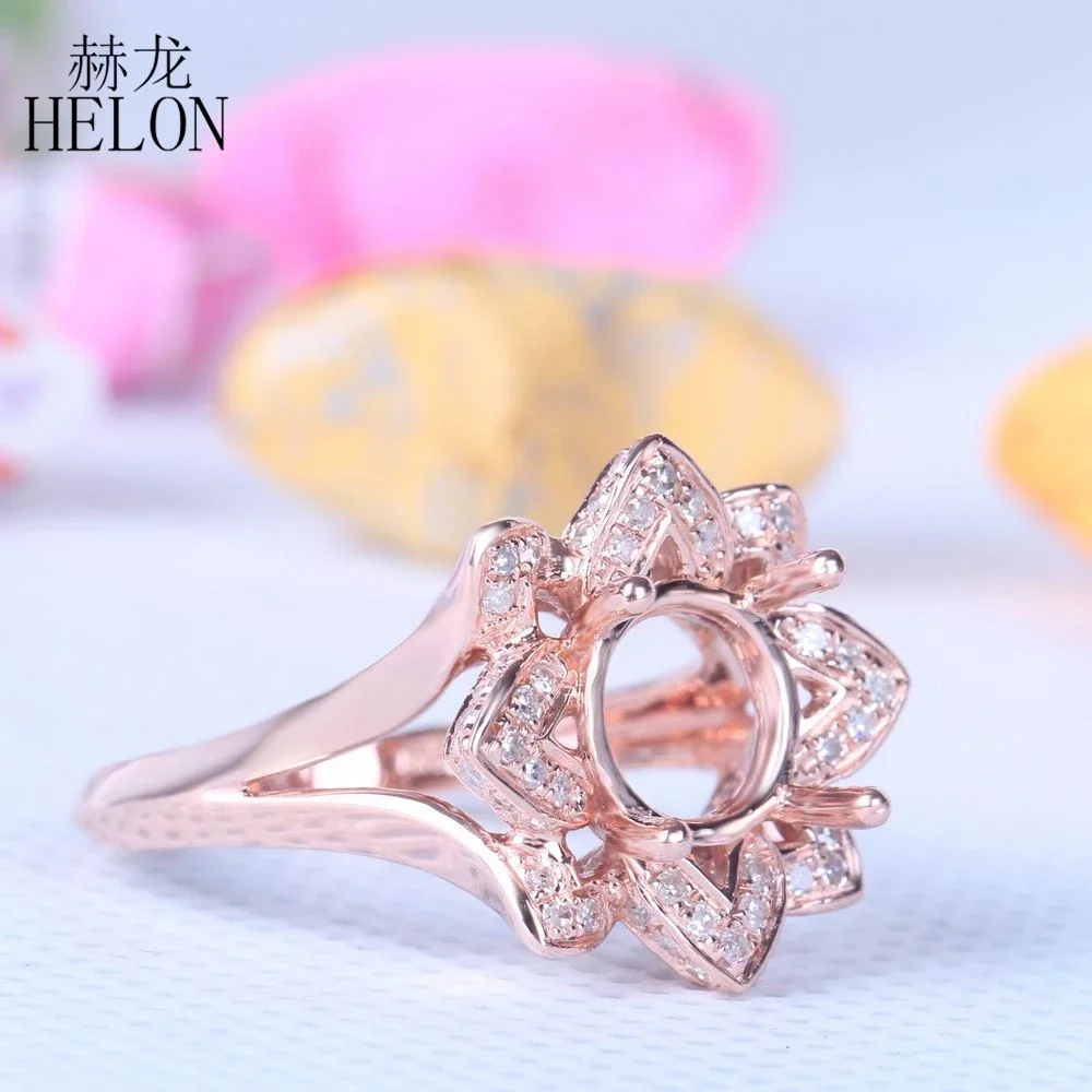 Женское кольцо из розового золота 8 мм с натуральными бриллиантами