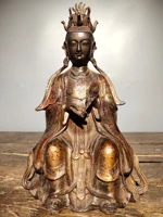 11 tibetan temple collection old bronze cinnabar mud gold mazu icon poseidon seated town house exorcism